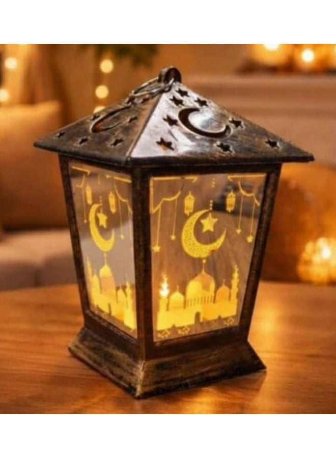 Ramadan lantern with its decorative copper lantern hanger, a luxurious decoration for celebrations, measuring 13*9 cm. - Image 2